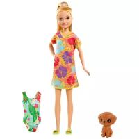 Barbie Кукла Стейси рыжеволосая в платье с питомцем GRT86/GRT89