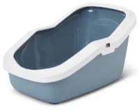 Туалет для кошек ASEO с высокими бортами 56*39*27,5 голубой камень SAVIC