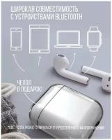 Беспроводные наушники для Айфона и Андроида T20 / вкладыши bluetooth / блютуз гарнитура / белые /наушники беспроводные с микрофоном / чехол в подарок