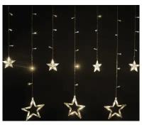 Электрогирлянда-занавес комнатная "Звезды" 3х0,6 м, 138 LED, теплый белый, 220 V, золотая сказка, 591338