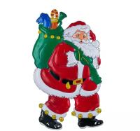 Новогоднее панно Snowmen Дед Мороз с лошадкой в мешке, 68*42 см