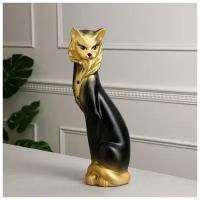 Копилка "Кошка Сиамская", стразы, чёрно-золотая, 43 см