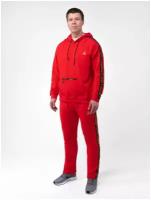 Спортивный костюм "Чемпион" красный с лампасами. Плотный футер размер 42