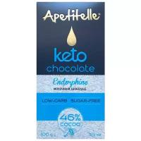 Кето шоколад Apetitelle Endorphine, молочный низкоуглеводный шоколад, шоколад без сахара, 46% какао, 100 г