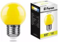 Лампа светодиодная Feron LB-37 E27 230В 1Вт желтый 25879