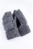Перчатки / Street Soul / Тёплые мужские перчатки без пальцев / серый меланж / (One size)