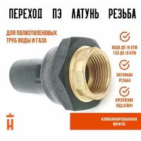 Переход внутренняя резьба пэ латунь 20/1/2 SDR 11 ПЭ 100