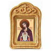 Икона Божией Матери "Помощница в родах", резная деревянная рамка