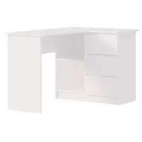Письменный стол угловой ДСВ мебель Мори МС-16, ШхГ: 124.4х85 см, расположение тумбы: универсальное, цвет: белый