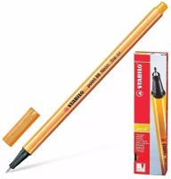 Ручка капиллярная Stabilo Point, корпус оранжевый, толщина письма 0,4 мм, неон оранжевая (88/054)