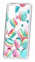 Чехол для Samsung Galaxy S20 Kruche Print Макарон, пластиковая накладка, силиконовый бампер с защитой камеры, противоударный прозрачный кейс с рисунком