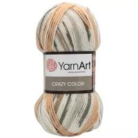 Пряжа CRAZY COLOR (YarnArt), беж-бел - 145, 25% шерсть, 75% акрил, 5 мотков, 100 г., 260 м