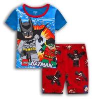 Комплект летней одежды для мальчика размер 100/ Комплект с модным принтом Бетмен для мальчика/Хлопковая летняя детская одежда