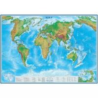 Атлас-принт Настенная физико-политическая карта мира/ размер 202х143 см