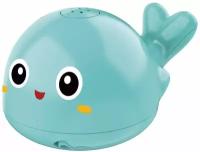 Детская игрушка для ванной "Синий кит" светящаяся с распылителем воды