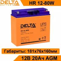 Аккумуляторная батарея DELTA Battery HR 12-80W 20 А·ч