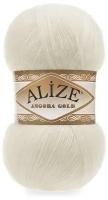 Пряжа Alize Angora Gold, 20 % шерсть, 80 % акрил, 100 г, 550 м, 1 шт., 01 кремовый 550 м