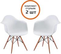 Комплект стульев для кухни Daw, пластик/дерево, цвет белый, 2 шт