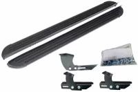 Пороги подножки алюминиевые в полоску для Toyota Land Cruiser Prado 120 2002-2009 с крепежом