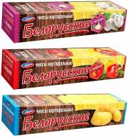 Чипсы "Белорусские" с чесноком, с паприкой, без добавок Мира 200 г, набор из 3 шт