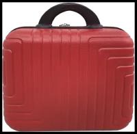 Чемодан, Ручная кладь, размер S, пластиковая ручная кладь цвет красный, прочная дорожная сумка