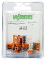 Соединительная клемма wago, 3-х проводная, 0,5-2,5 кв. мм, с контактной пастой, 6 шт