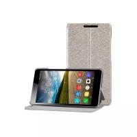 Чехол-книжка MyPads для Lenovo Phab Plus PB1-770N 6.8 водоотталкивающий с мульти-подставкой на жесткой металлической основе золотой