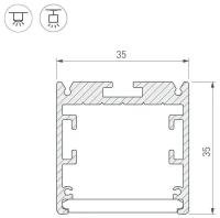 Профиль SL-ARC-3535-D800-A90 BLACK (630мм, дуга 1 из 4) (ARL, Алюминий)