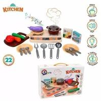 Technok Toys Электронная кухня со светом, звуком и паром, 22 аксессуара