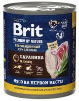 Консервы Brit для собак баранина и рубец premium by nature 850г 5051182