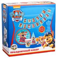 Набор для проведения праздника Paw Patrol, Щенячий Патруль, С Днем Рождения, голубой, 6 персон