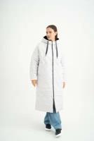 Пальто Modress демисезонное, силуэт прямой, удлиненное, размер 60, серый