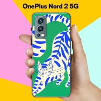 Силиконовый чехол на OnePlus Nord 2 5G Кот на зеленом / для ВанПлас Норд 2 5 Джи