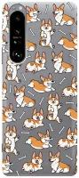 Силиконовый чехол с принтом Corgi Pattern для Sony Xperia 1 III / Сони Иксперия 1 3