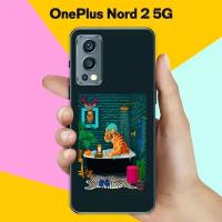 Силиконовый чехол на OnePlus Nord 2 5G Тигр в ванной / для ВанПлас Норд 2 5 Джи
