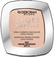 Deborah Milano Пудра для лица матирующая стойкая 24Ore Perfect, тон 02 light rose / светлый розовый