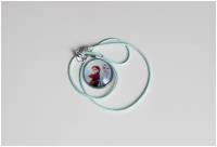 Кулон подвеска круглая "Холодное сердце" 25 мм, героиня мультфильма, Эльза, Анна, для девочек