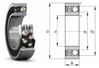 Подшипник шариковый радиальный самоцентрирующийся двухрядный 2205E-2RS1TN9 SKF, 25x52x18