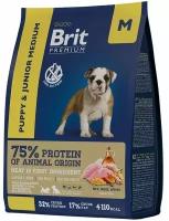 Brit Premium Dog Puppy and Junior Medium 2шт по 1кг курица сухой для щенков и молодых собак