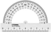 Транспортир 180°/8см СТАММ, пластиковый, прозрачный, бесцветный