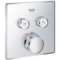 Внешняя часть термостата для душа GROHE Grohtherm SmartControl на 2 потребителя, квадратная, хром (29124000)