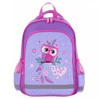 Ранец (рюкзак) школьный для девочки первоклассницы Пифагор School для начальной школы, Owlet, 38х28х14 см, 229991