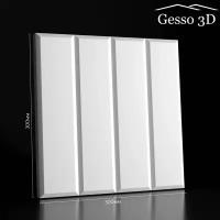 Гипсовая панель Gesso 3D рейки "Blanco" 300х300х20 мм