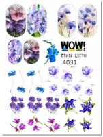 I am WOW Слайдер водные наклейки для ногтей цветы цветочки синие и фиолетовые весенние маникюра декор стикер на ногти для дизайна