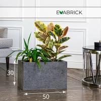 Кашпо / горшок для цветов Evabrick Rectangle 34 л полимербетон серый