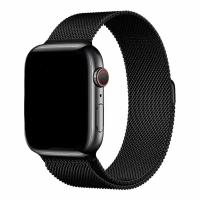 Ремешок миланская петля для Apple Watch 42-44-45 mm / Металлический браслет для смарт часов Эпл Вотч, черный