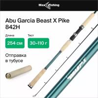 Спиннинг для рыбалки Abu Garcia Beast X Pike 842H 30-110гр (cork), 254 см, для ловли на бигбейты щуки, судака, сома, удилище спиннинговое штекерное