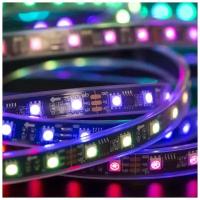 Программируемая лента WS 2811, черная подложка, RGB 60LED-IP67-12В - Цвет свечения:RGB