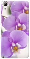 Ультратонкий силиконовый чехол-накладка для HTC Desire 626, 626s, 626G Dual Sim с принтом "Сиреневые орхидеи"