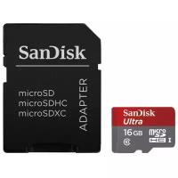 Карта памяти SanDisk microSDHC Ultra Class 10 UHS-I U1 (80/10MB/s) 16GB + ADP